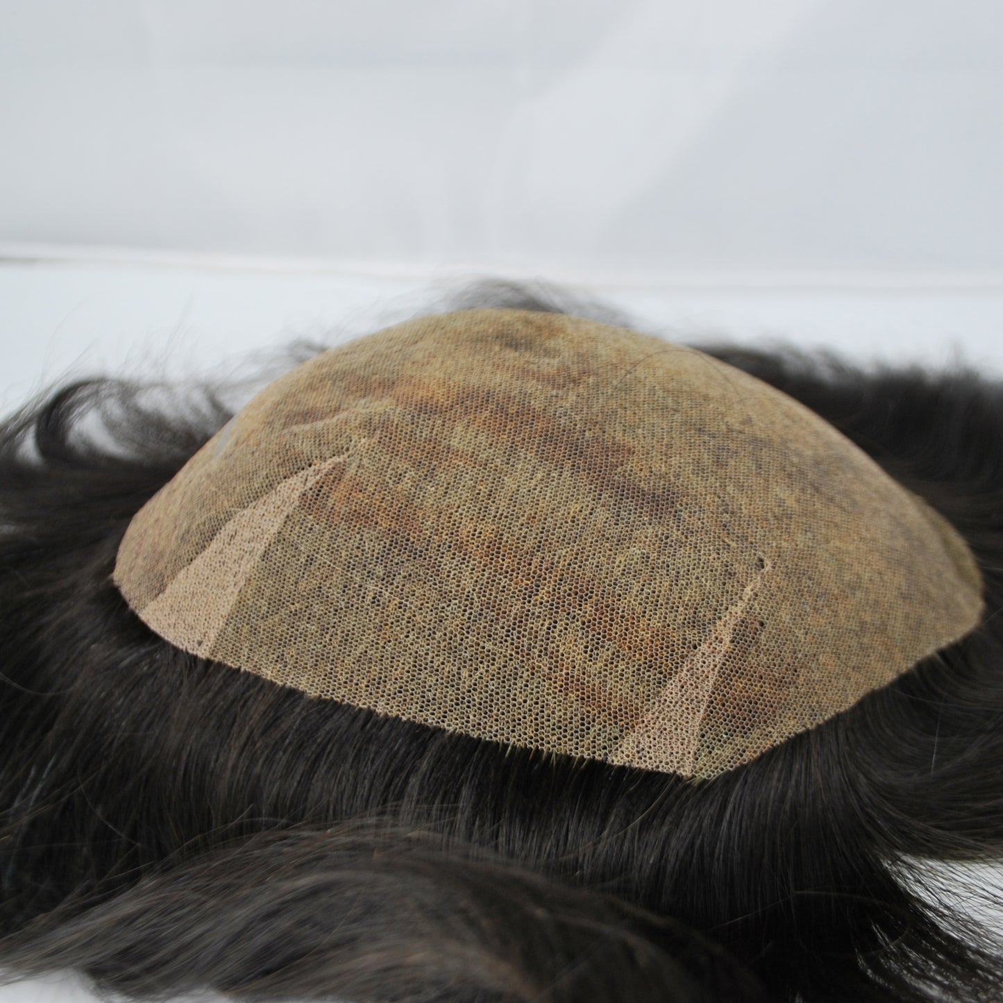 Clearance toupee #1b natural black French lace hair system 10x7.5" men hairpiece full lace
