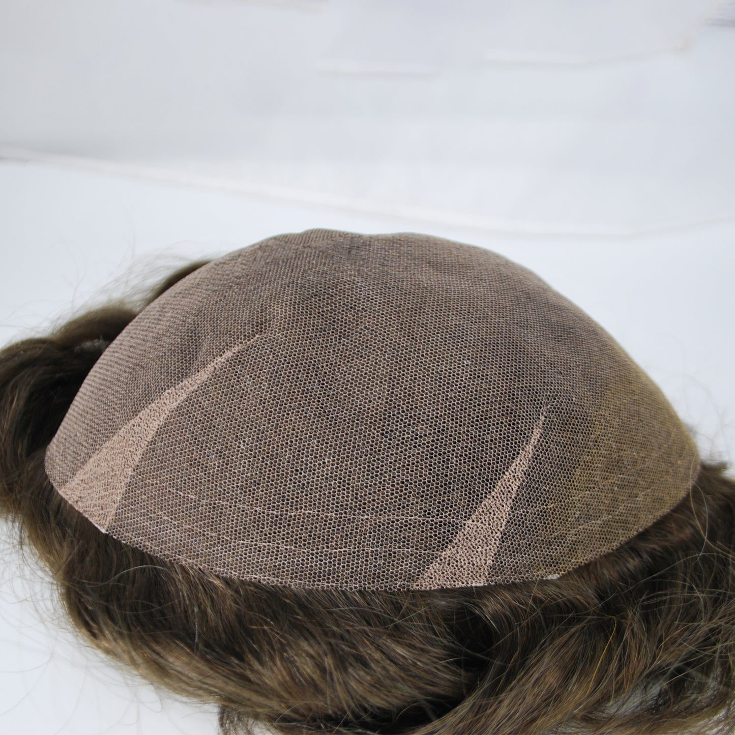 Clearance men piece wig #3 ash brown all french lace hair system for men hair mesh hair system
