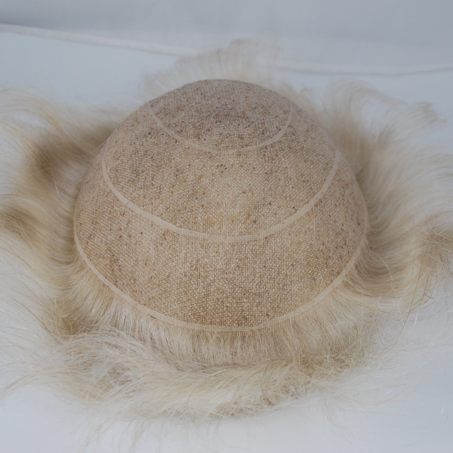 Clearance toupee #20 blonde hair mixed 80% grey human hair system for men all french lace