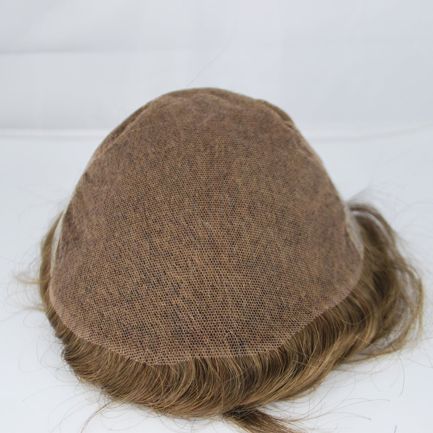 Clearance men toupee wig #5 light brown french lace with PU back and sides hair system