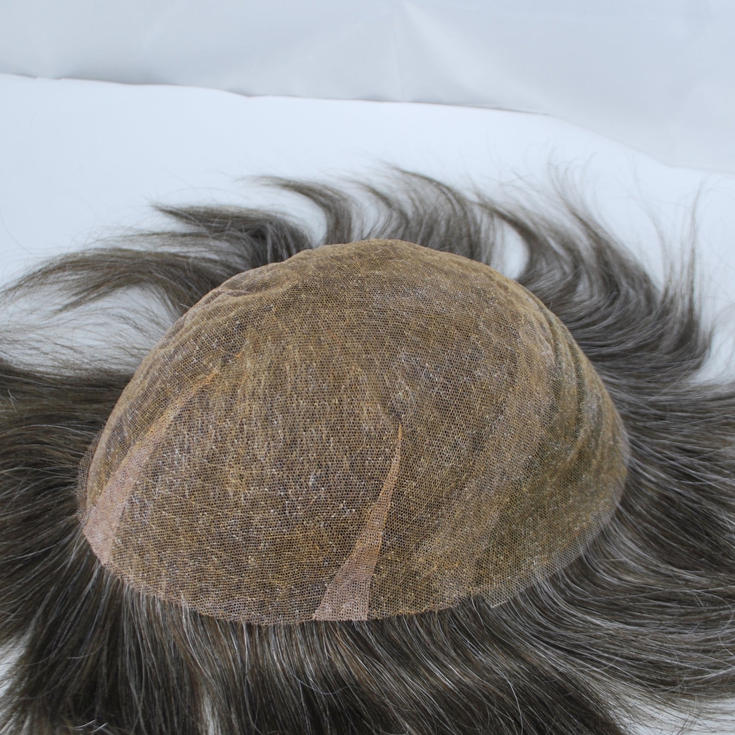 Clearance grey mixed men's toupee #2 25% full french lace 11x9 hair system replacement