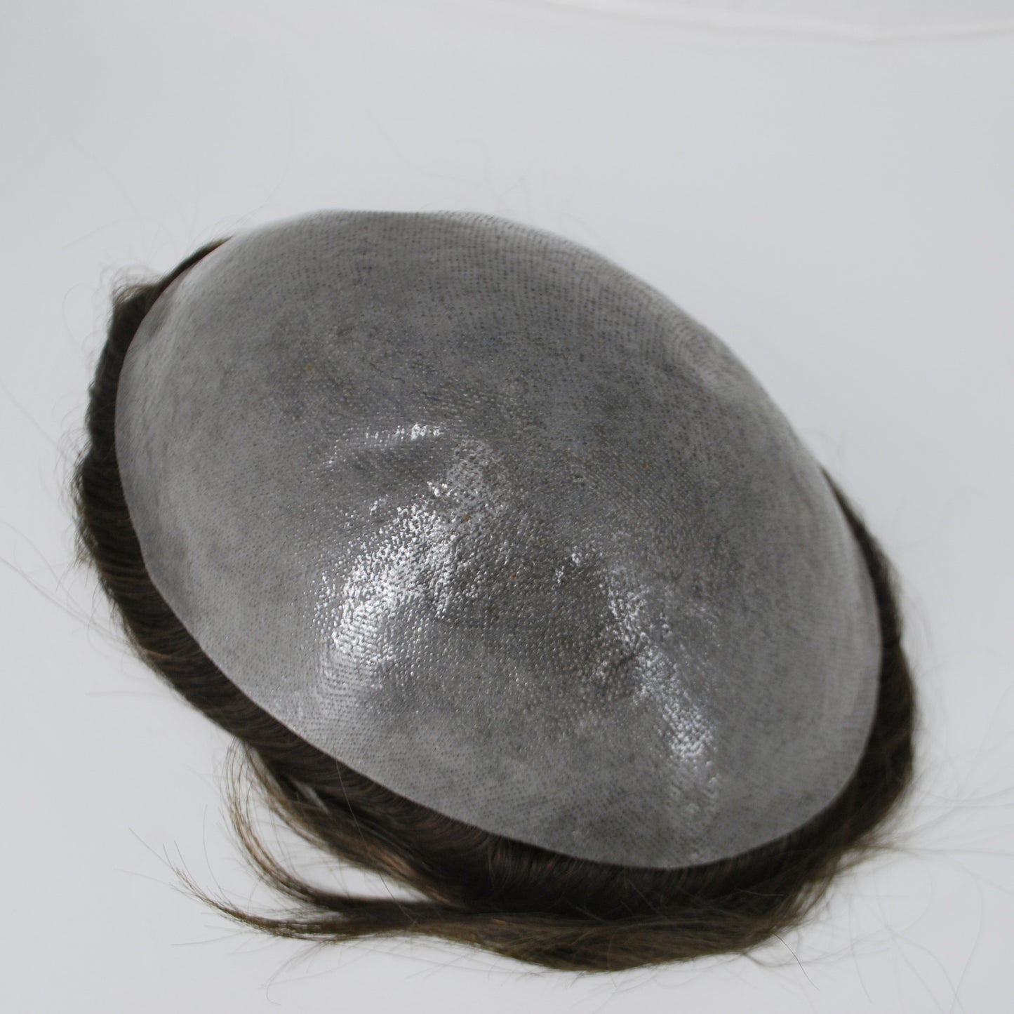 Clearance dark brown toupee thin PU knotted human hair system for men 10x7.5"
