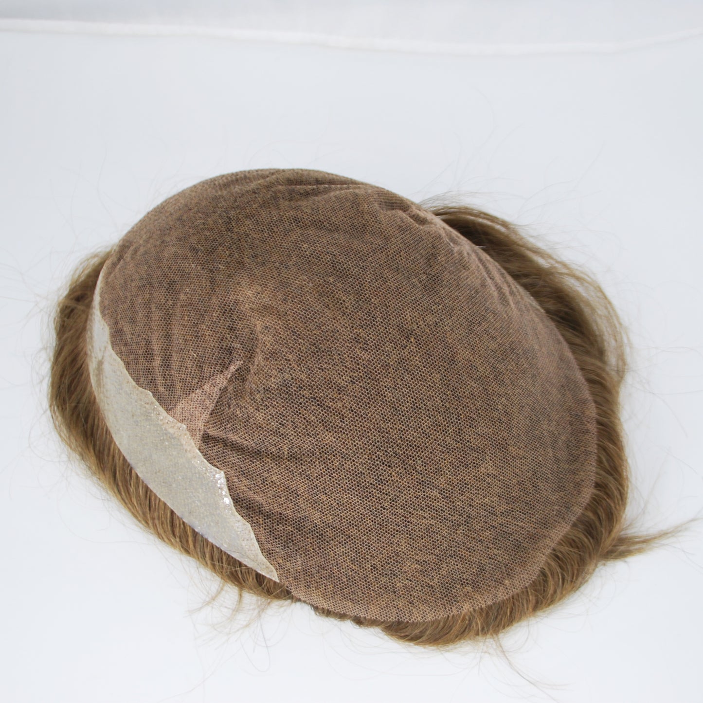 Clearance men toupee wig #5 light brown french lace with PU back and sides hair system