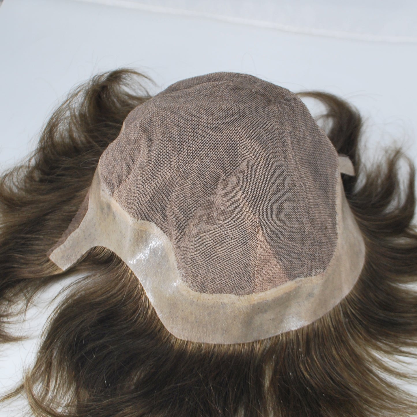 Clearance #3 Ash Brown hair system for women Super silk with full poly 1/3 lace front 12x9" hair system for women