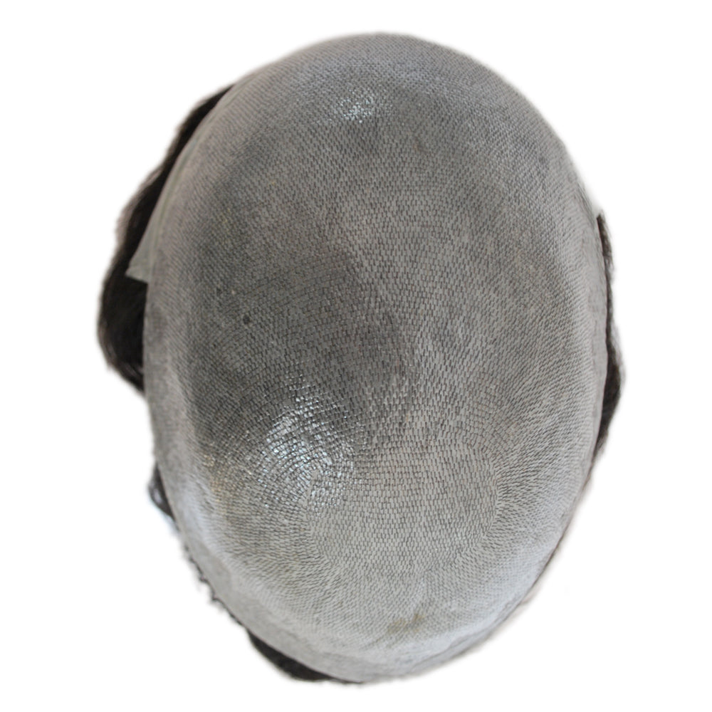 stock men toupee wig natural black color mixed grey color #1B 10-80%human hair system for men