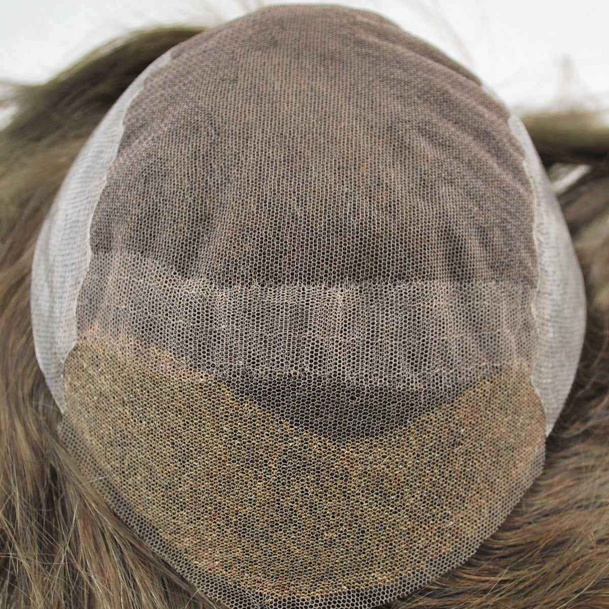 dark brown hairpiece toupee for men French lace with PU back and sides hair system