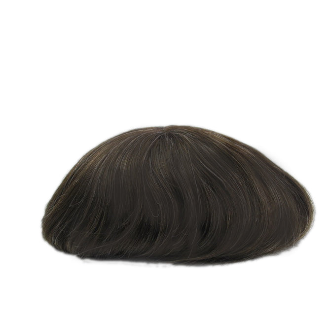 Ash Brown #310 Toupee With Grey Hair Hair System For Men Lace With PU Hair Replacement