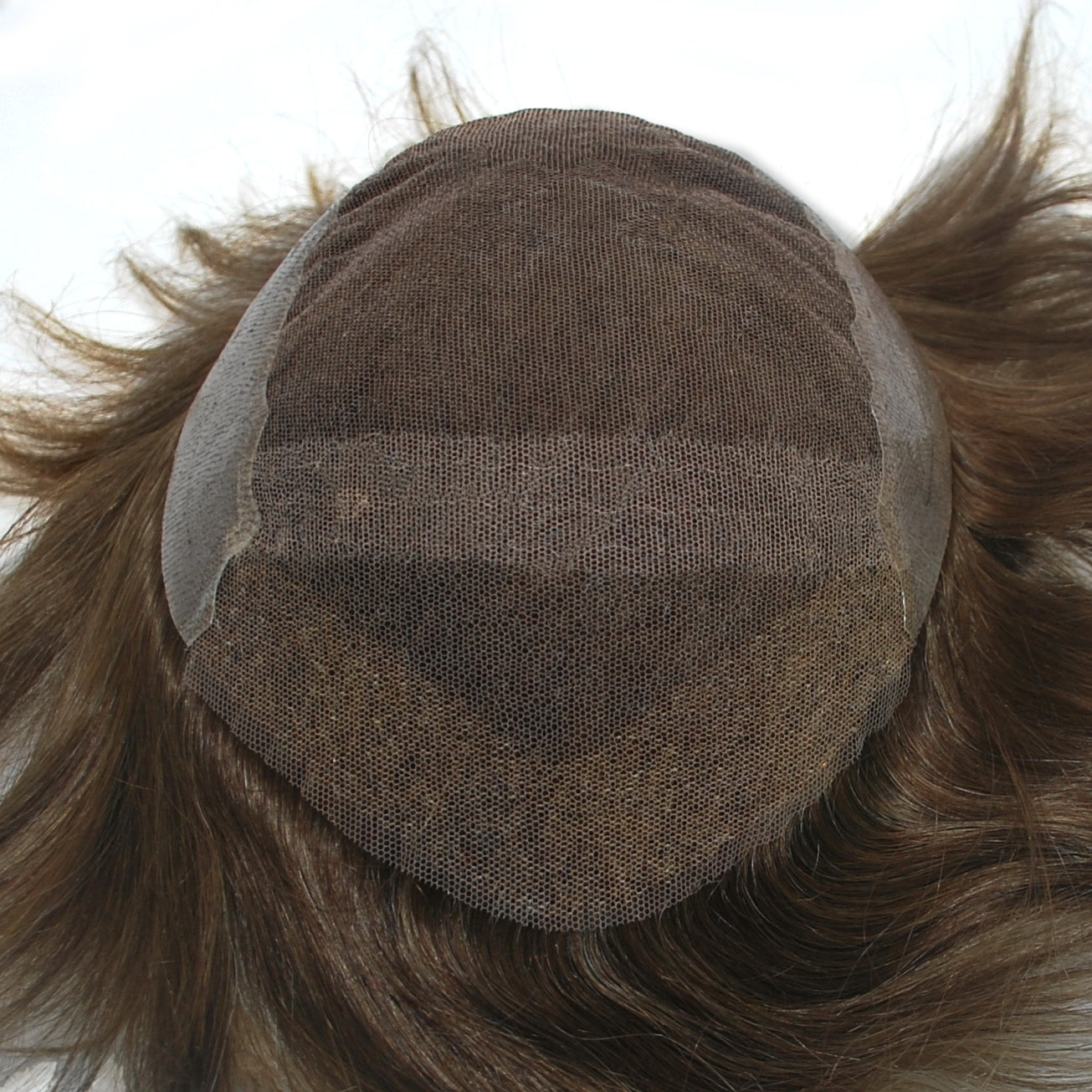 #4 medium brown toupee for men French lace PU with back and sides lace front hair piece