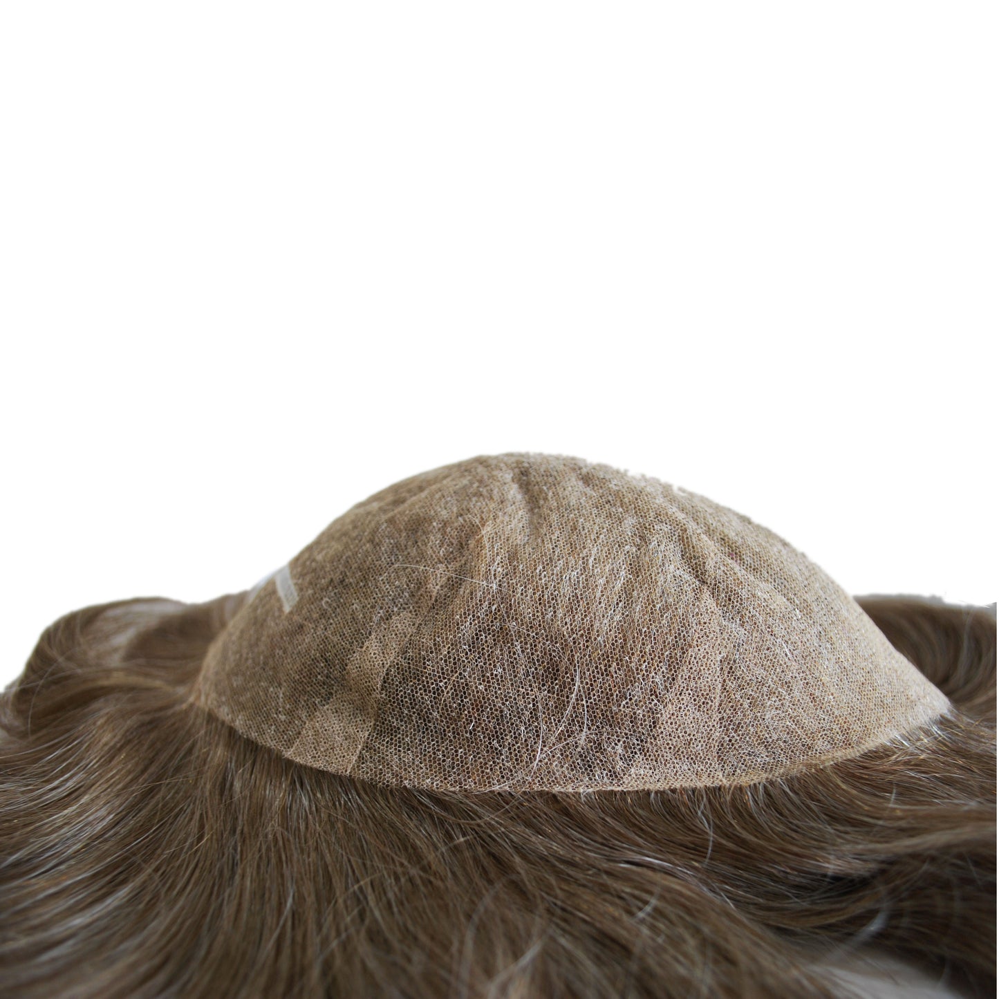 All swiss lace grey hair unit 660 brown mixed gray PU injection toupee human hair system for men wig hair replacement