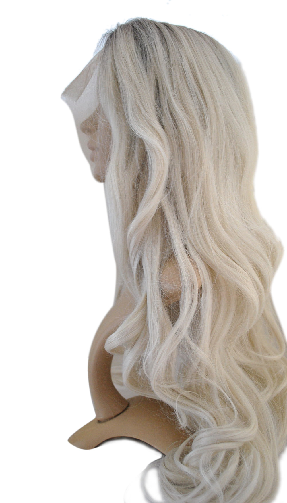 synthetic hair wig for women dark root #60 blonde hair wig Body Wave lace front wig for women
