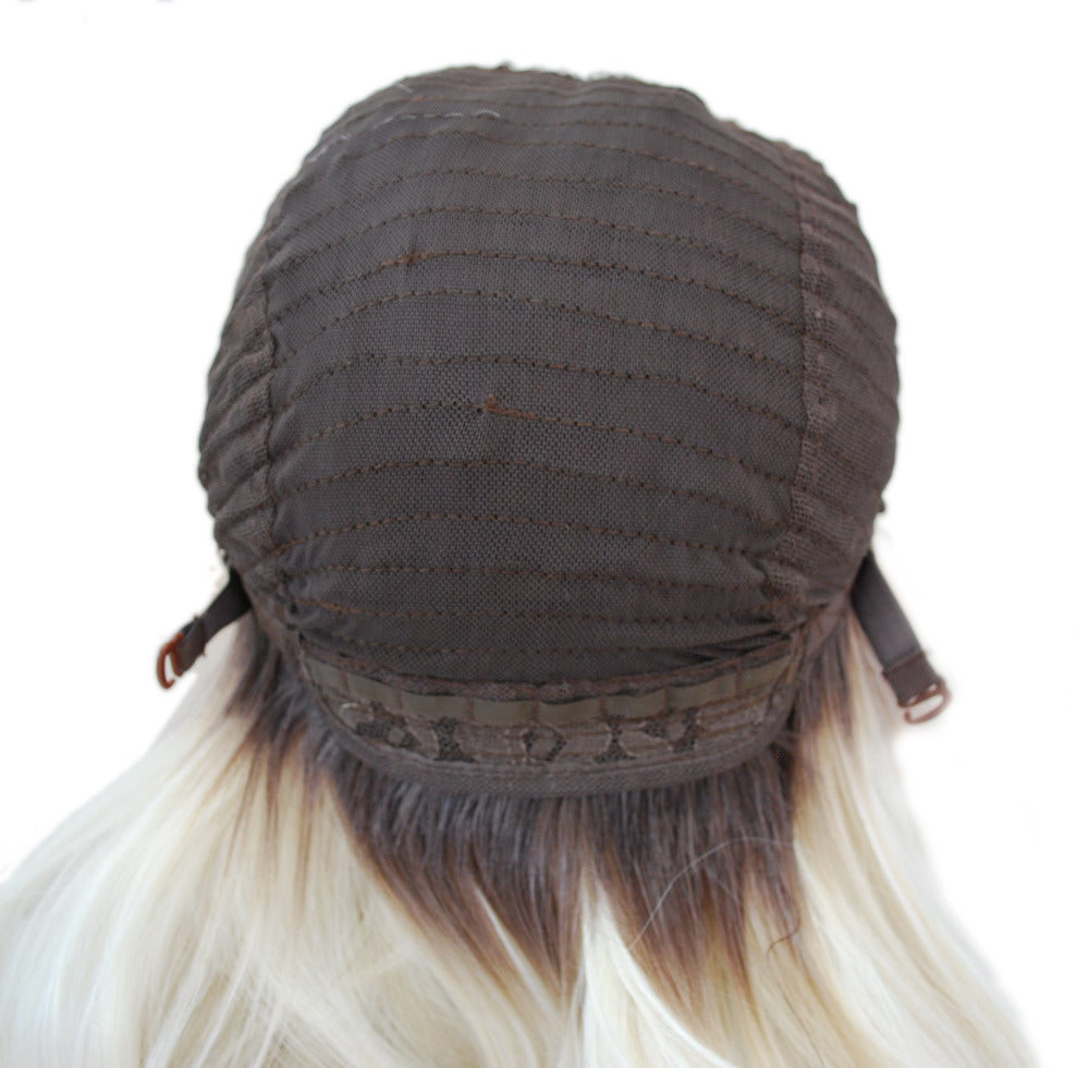 synthetic hair wig for women dark root #60 blonde hair wig Body Wave lace front wig for women