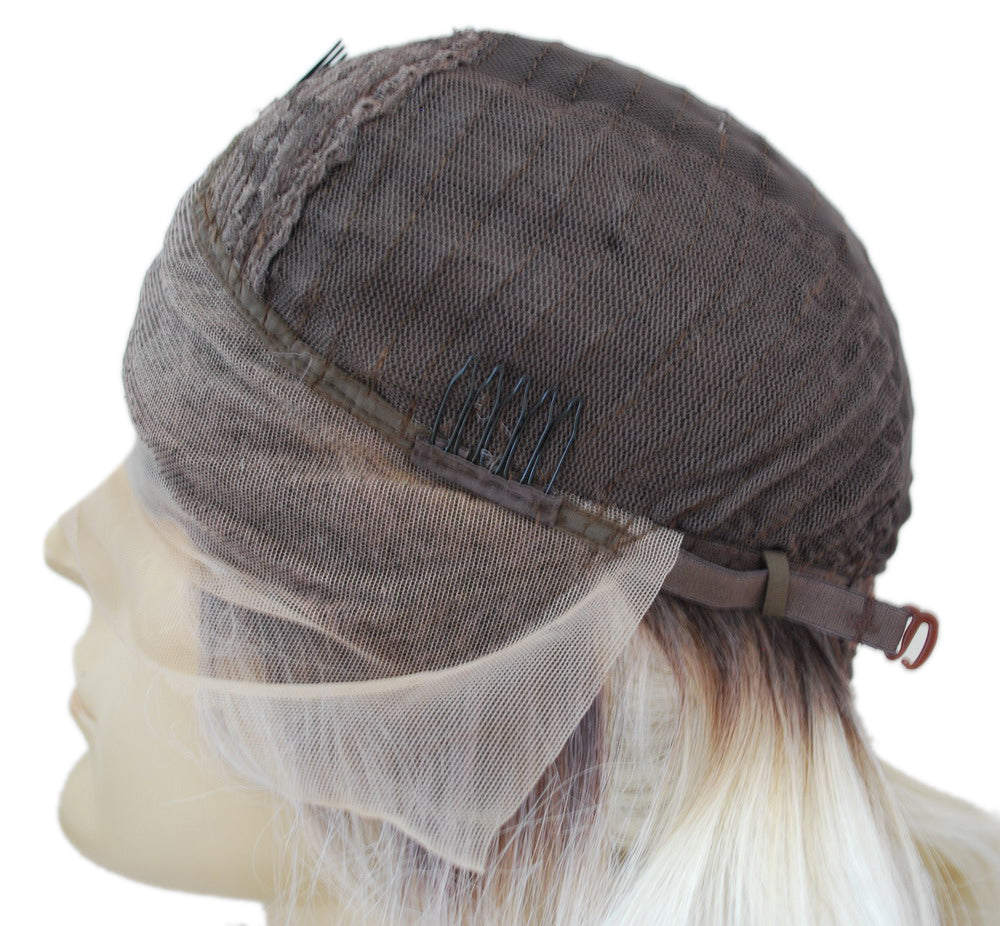 synthetic hair wig for women dark root #60 blonde hair wig Body Wave lace front wig for women