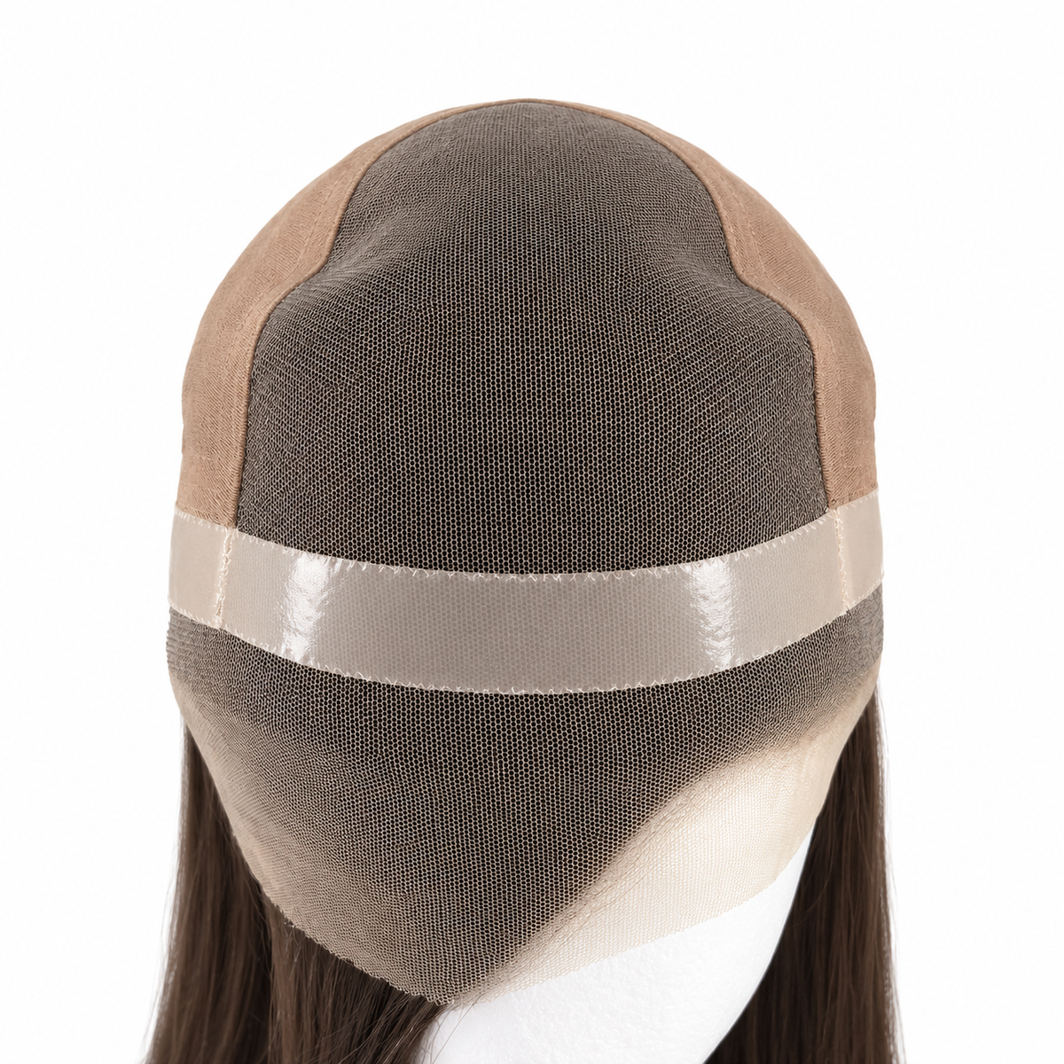 Custom Wig Lace Front with PU Perimeter Hair Topper – Long Straight Brown Hair Topper | SuncolorHair