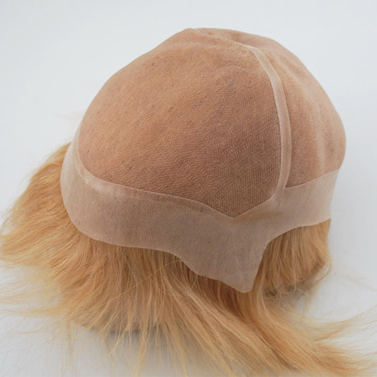 Customized wig for men&women mono with PU around 100% human hair