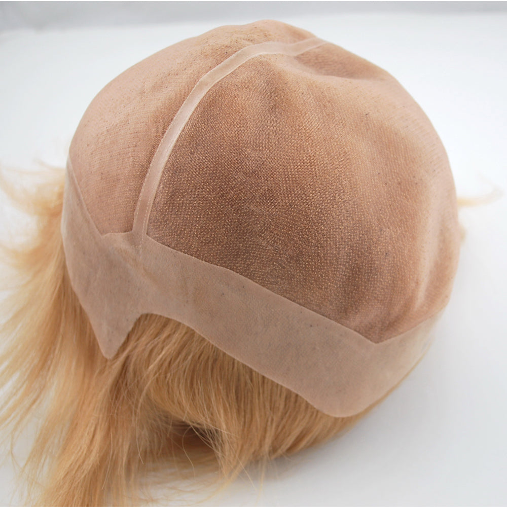 Customized wig for men&women mono with PU around 100% human hair
