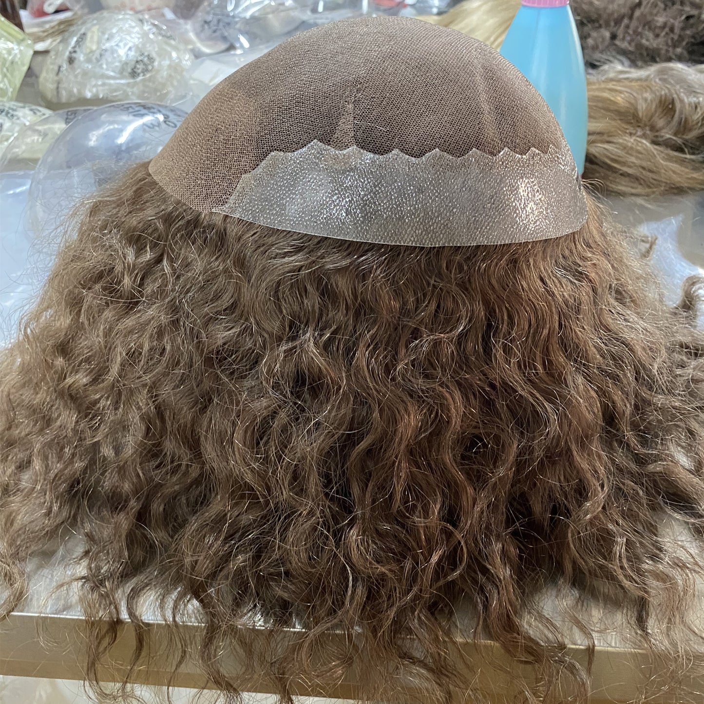 side part loose wave toupee for men customize human hair system men wig