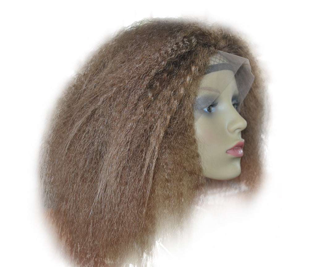 Afro Kinky Curly 13x4 Lace front wig Wigs For Black Women Brown Color African Synthetic Glueless Cosplay Wigs Suncolor Hair