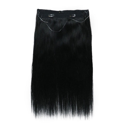 Invisiable Wire Weft Human Hair Extensions For Women Straight