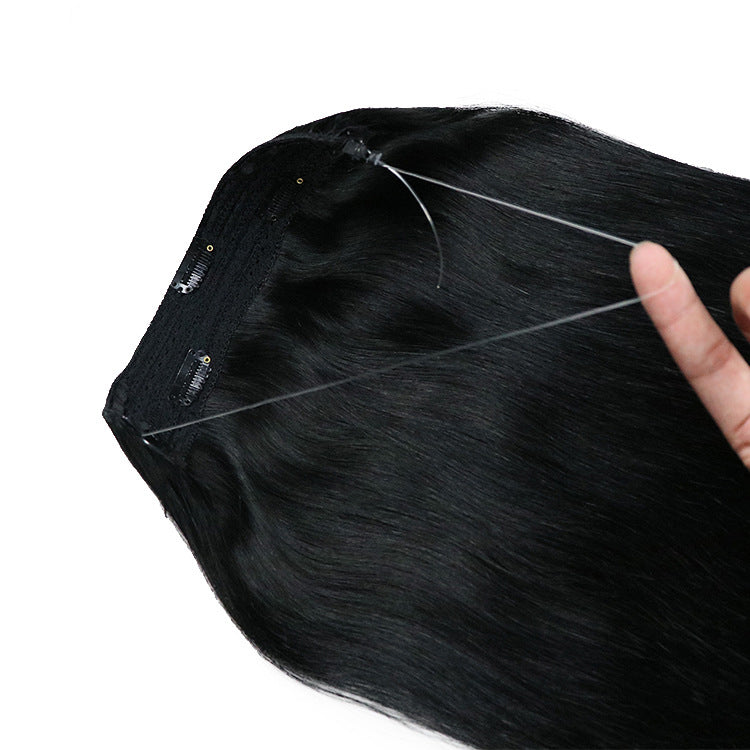 Invisiable Wire Weft Human Hair Extensions For Women Straight