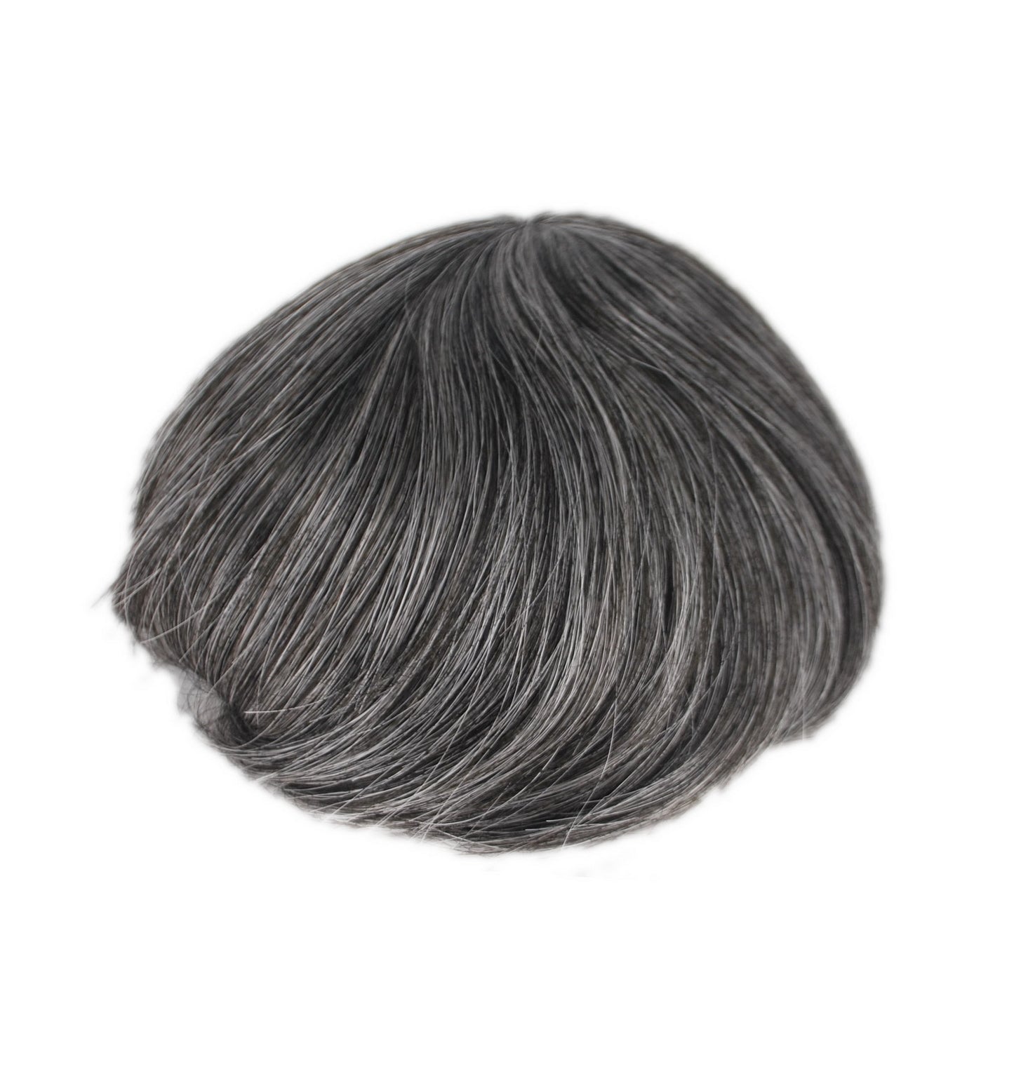Full Lace Natural Black Mixed Grey Hair System 1B40 PU With Lace Toupee For Men
