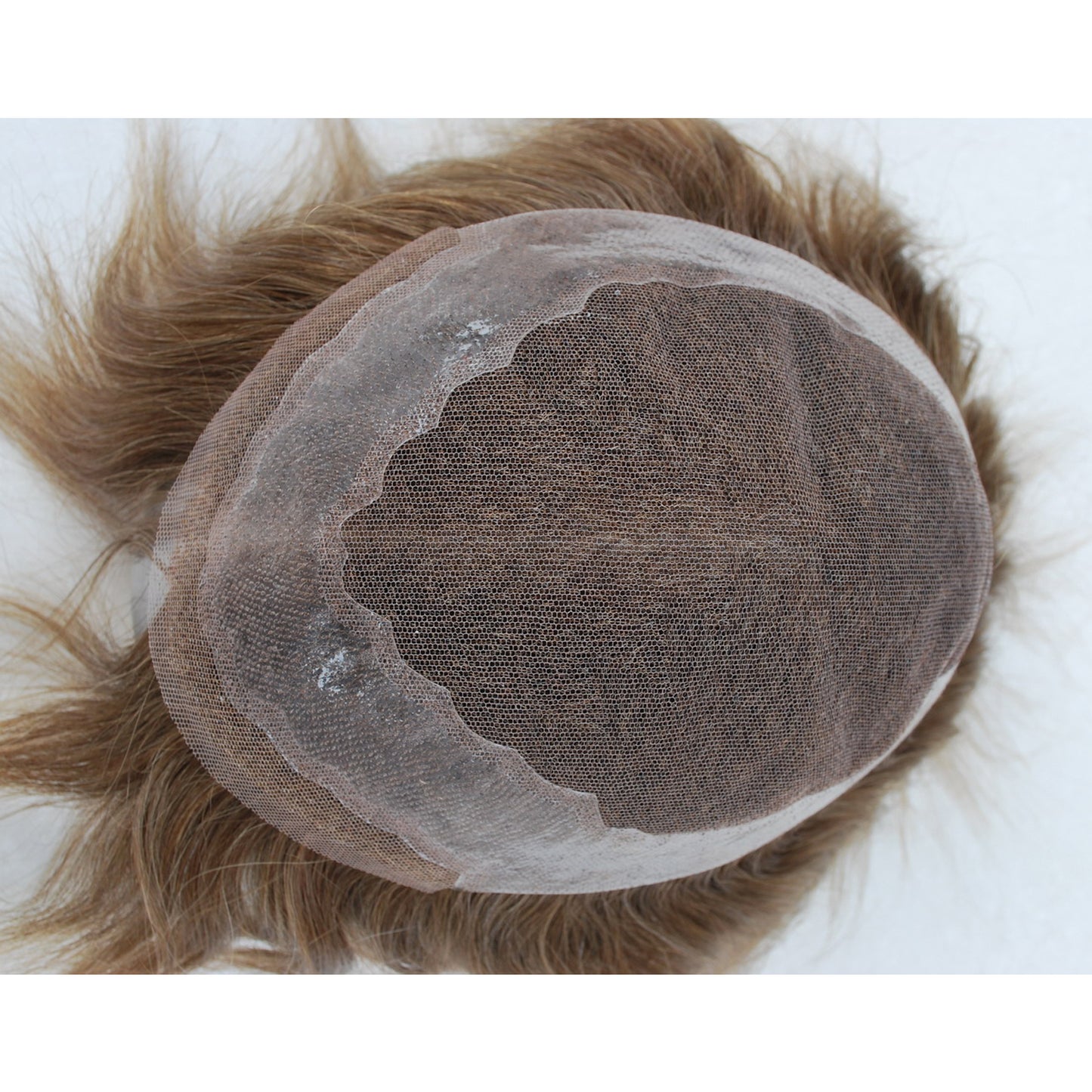 Men toupee wig human hair system for men French lace with PU around
