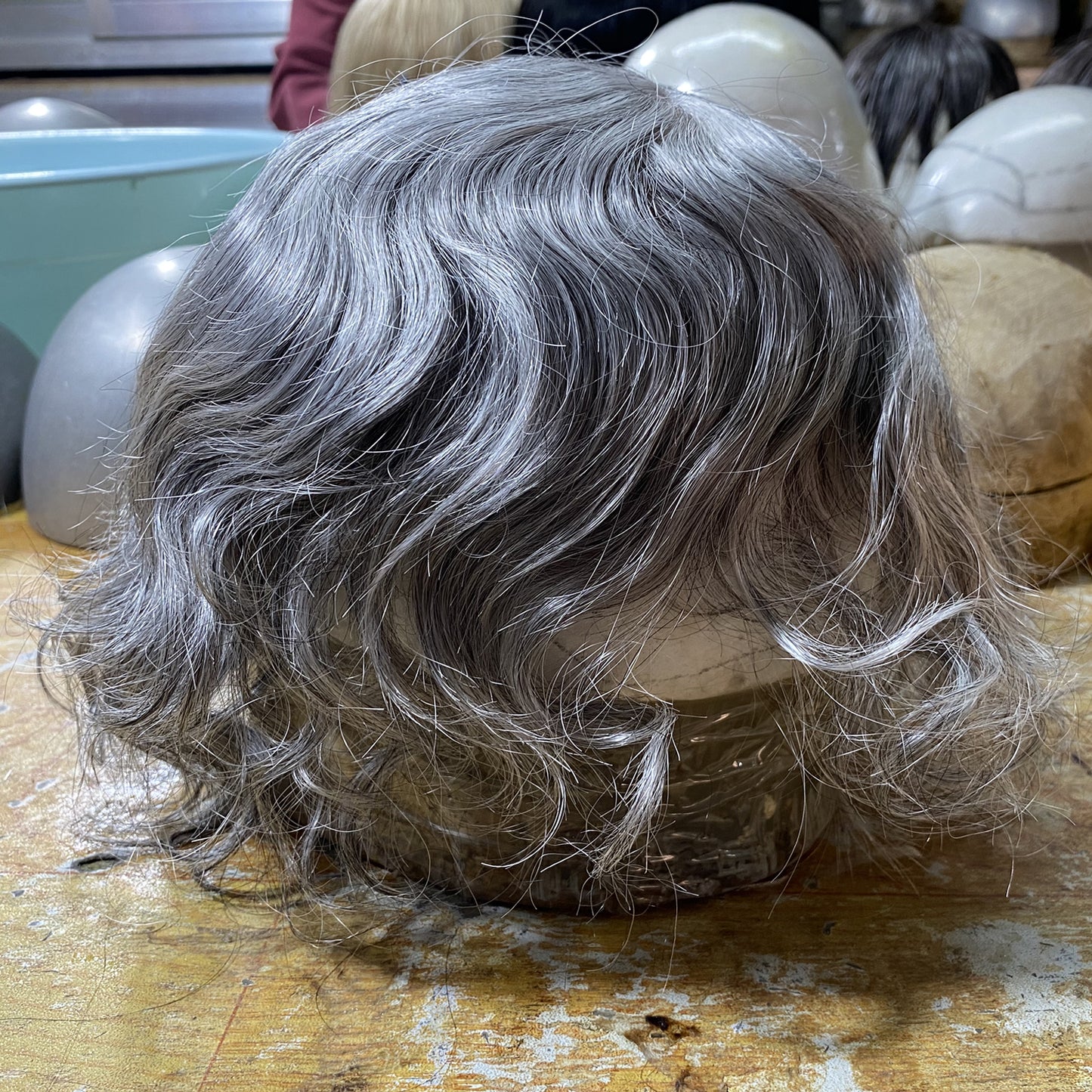 90% grey hair system for old man natural wave hair customized toupee for men