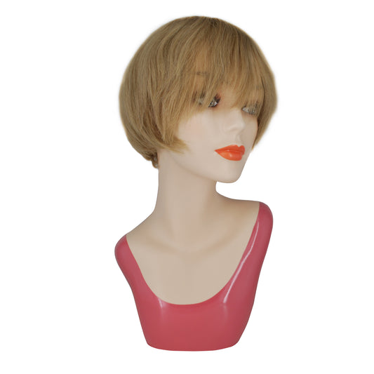 Machine wig with bang blonde wig for women human hair wigs non lace in the front
