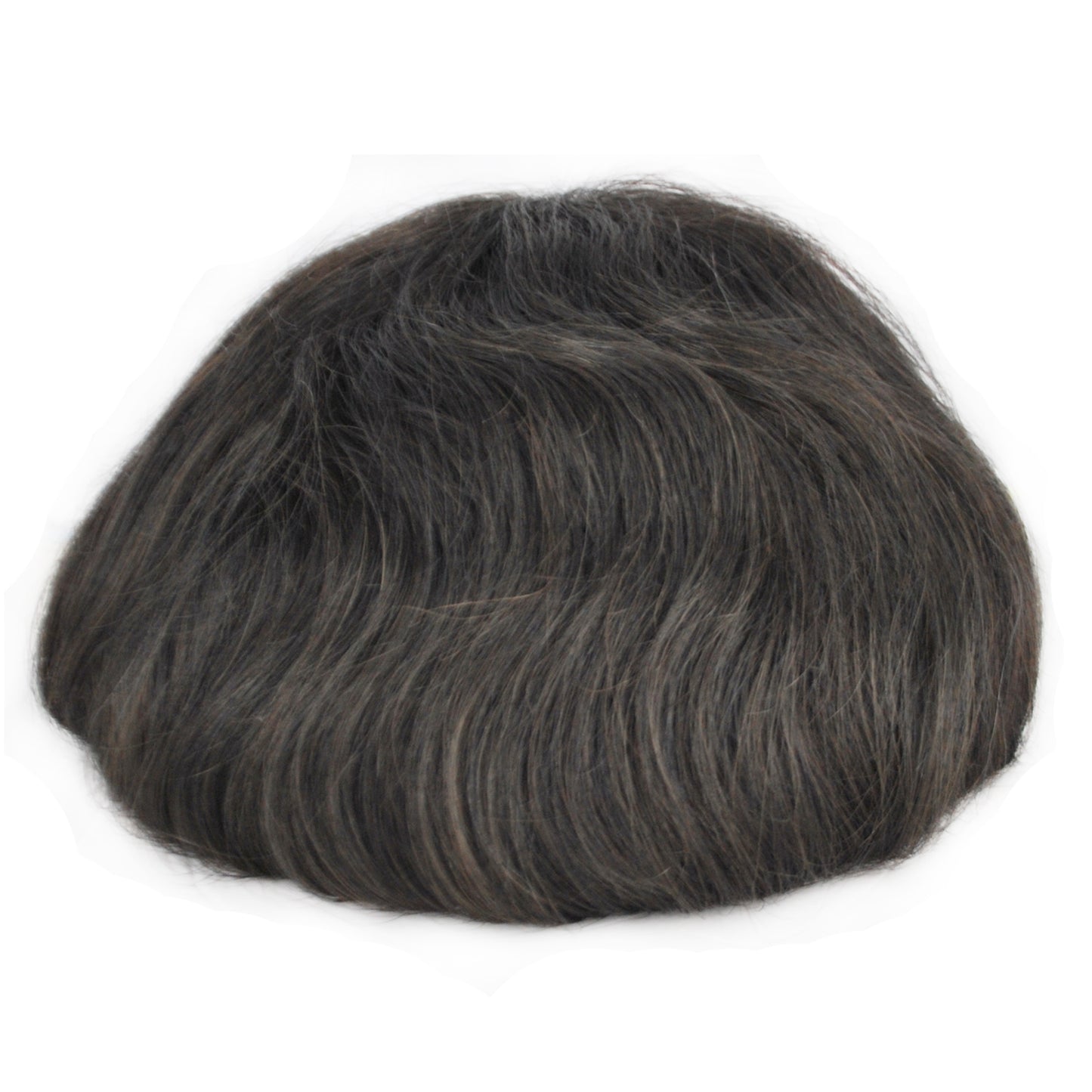 Clearance Hair Replacement Men Toupee 10"x8" Full Skin Thin PU Knotted With Vlooped Natural Black Color