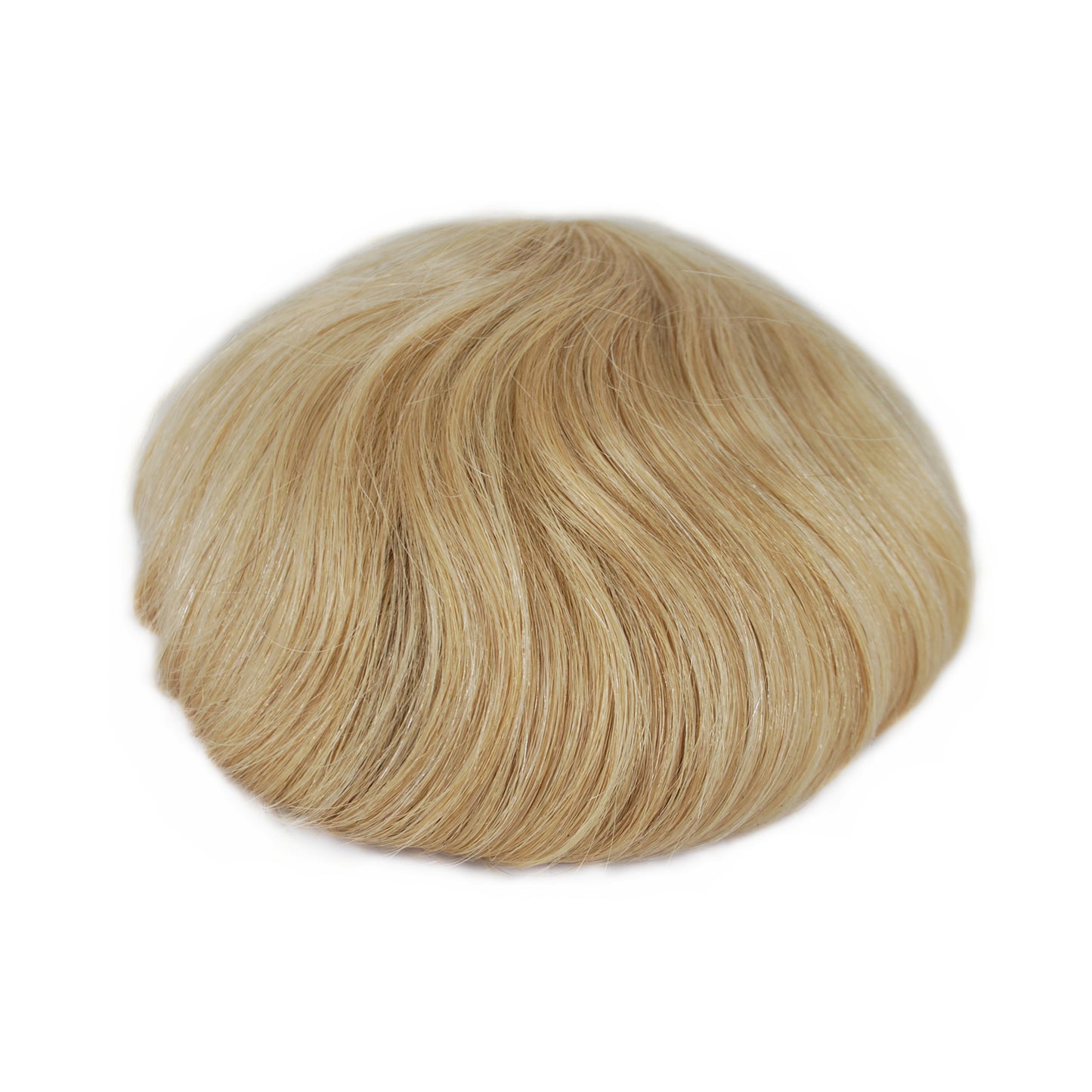 Blonde human hair system PU Injection 22# 10X7.5" hair prosthesis for men toupee wig