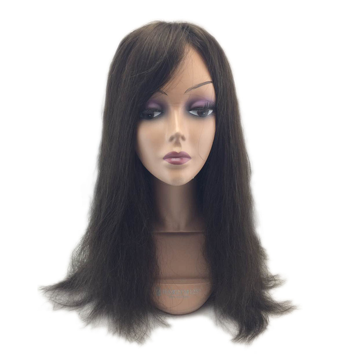 customized fishnet human hair topper for women 1/2" integration with ribbon and lace