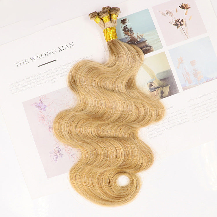 Hand Tied Bundle Sew In Human Hair Seamless Double Weft Invisible Real Human Hair Extensions For Women