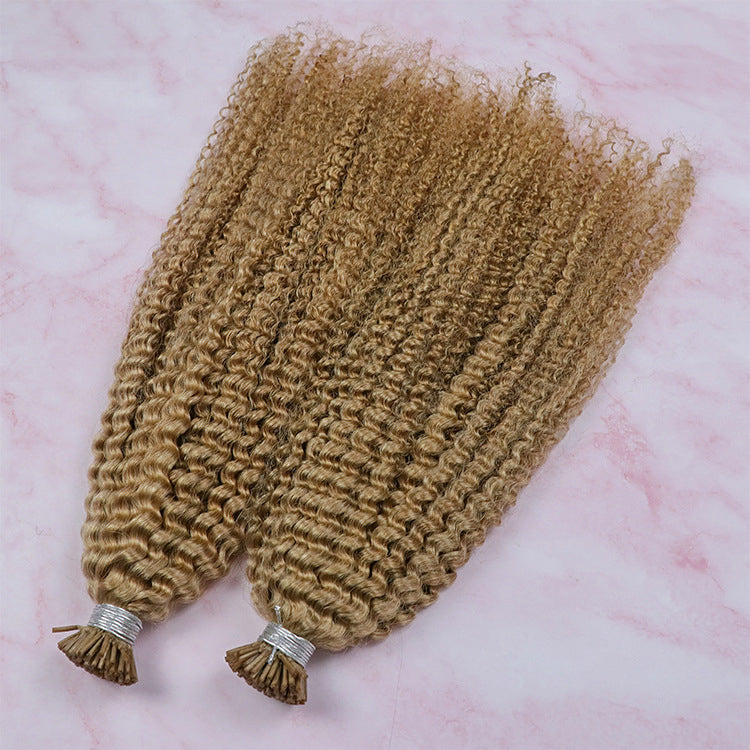 I Tip Human Hair Extensions Curly Hair Weft For Black Women #27 Jerry Curly Wave I Ttip Hair 100 Strands/ Lot