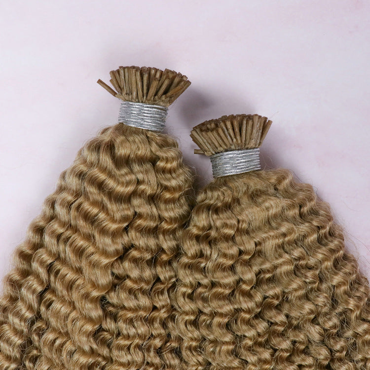 I Tip Human Hair Extensions Curly Hair Weft For Black Women #27 Jerry Curly Wave I Ttip Hair 100 Strands/ Lot