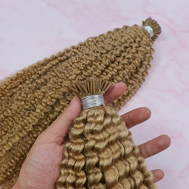 I Tip Human Hair Extensions Curly Hair Weft For Black Women #27 Jerry Curly Wave I Ttip Hair 100 Strands/ Lot
