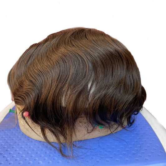 customized human hair toupee for men French lace hair system men wig