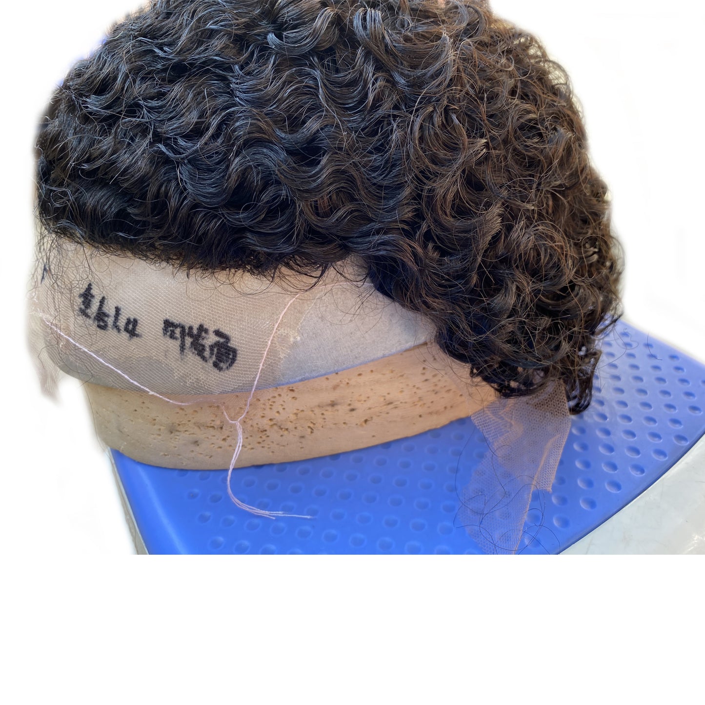 Customize toupee for men curly human hair system all french lace