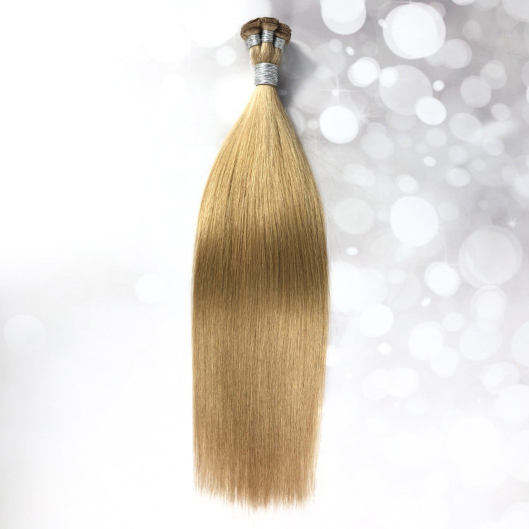 Hand Tied Bundle Sew In Human Hair Seamless Double Weft Invisible Real Human Hair Extensions For Women
