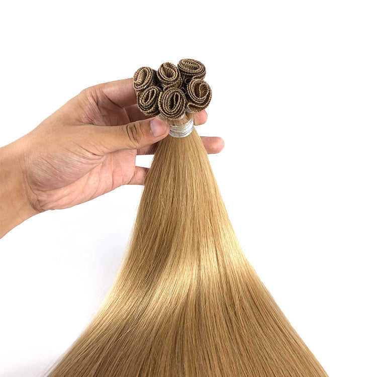 Hand Tied Bundle Sew In Human Hair Seamless Double Weft Invisible Real Human Hair Extensions For Women