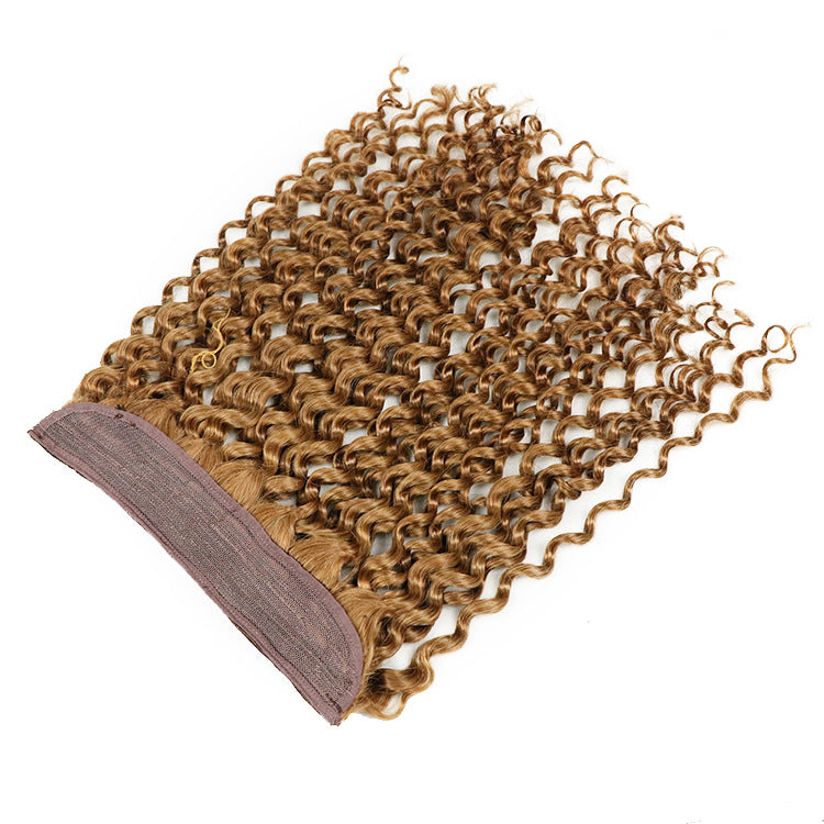 Kinky Curly Brazilian Human Hair Invisible Wire Hair Extensions Hair Extensions Blonde Color For Black Women