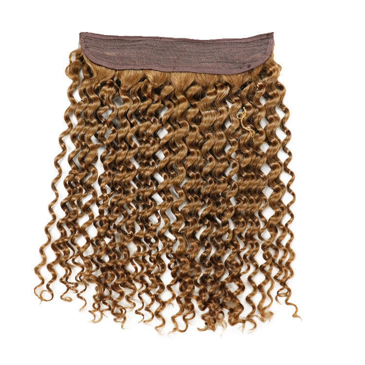 Kinky Curly Brazilian Human Hair Invisible Wire Hair Extensions Hair Extensions Blonde Color For Black Women