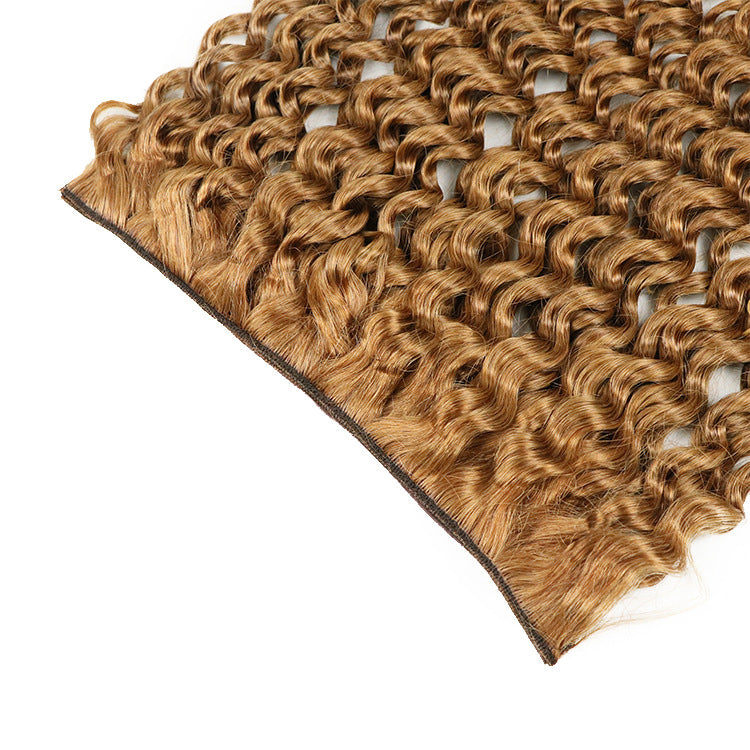 Kinky Curly Brazilian Human Hair Invisible Wire Hair Extensions Hair Extensions Blonde Color For Black Women