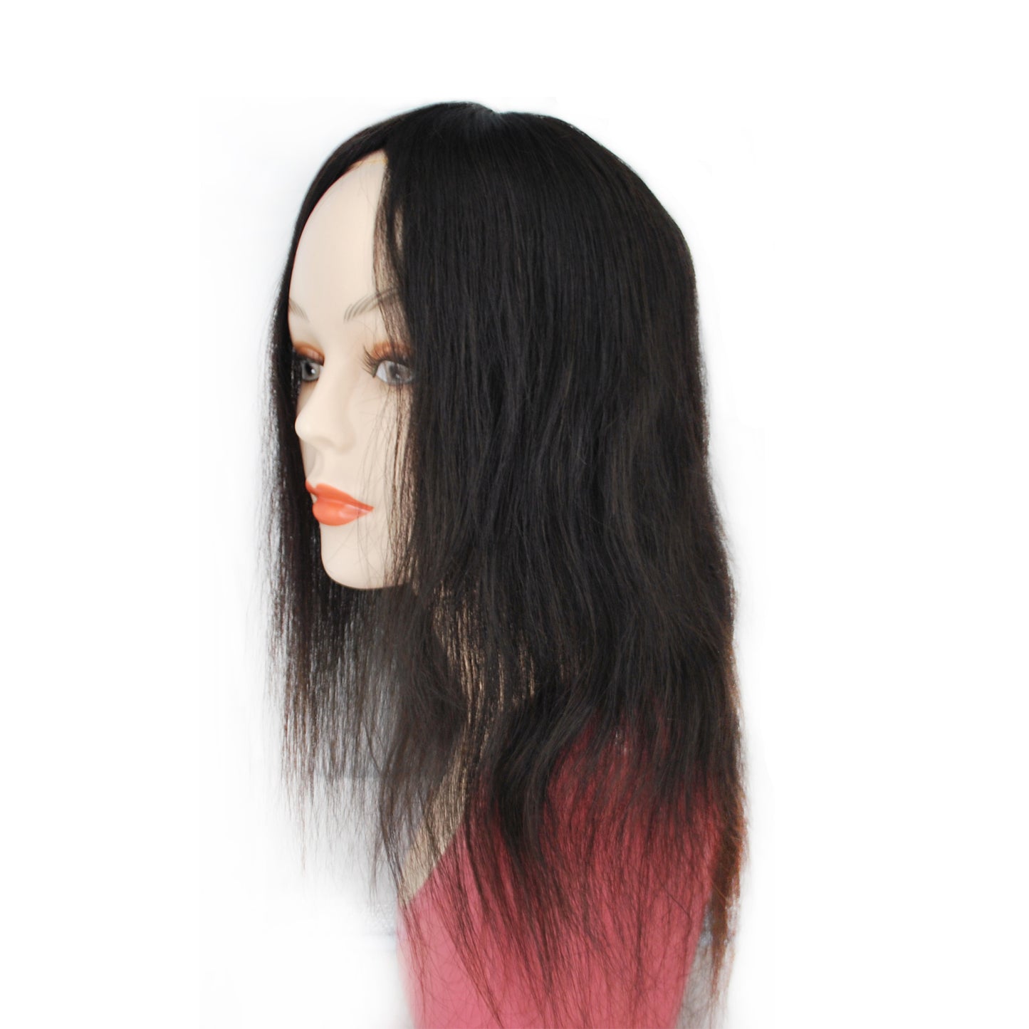 Women Hair Topper 6X6" Human Natural Hairpiece Woman Hair Prosthesis Mono With PU Around Wigs With Clips Straight Hair Replacement