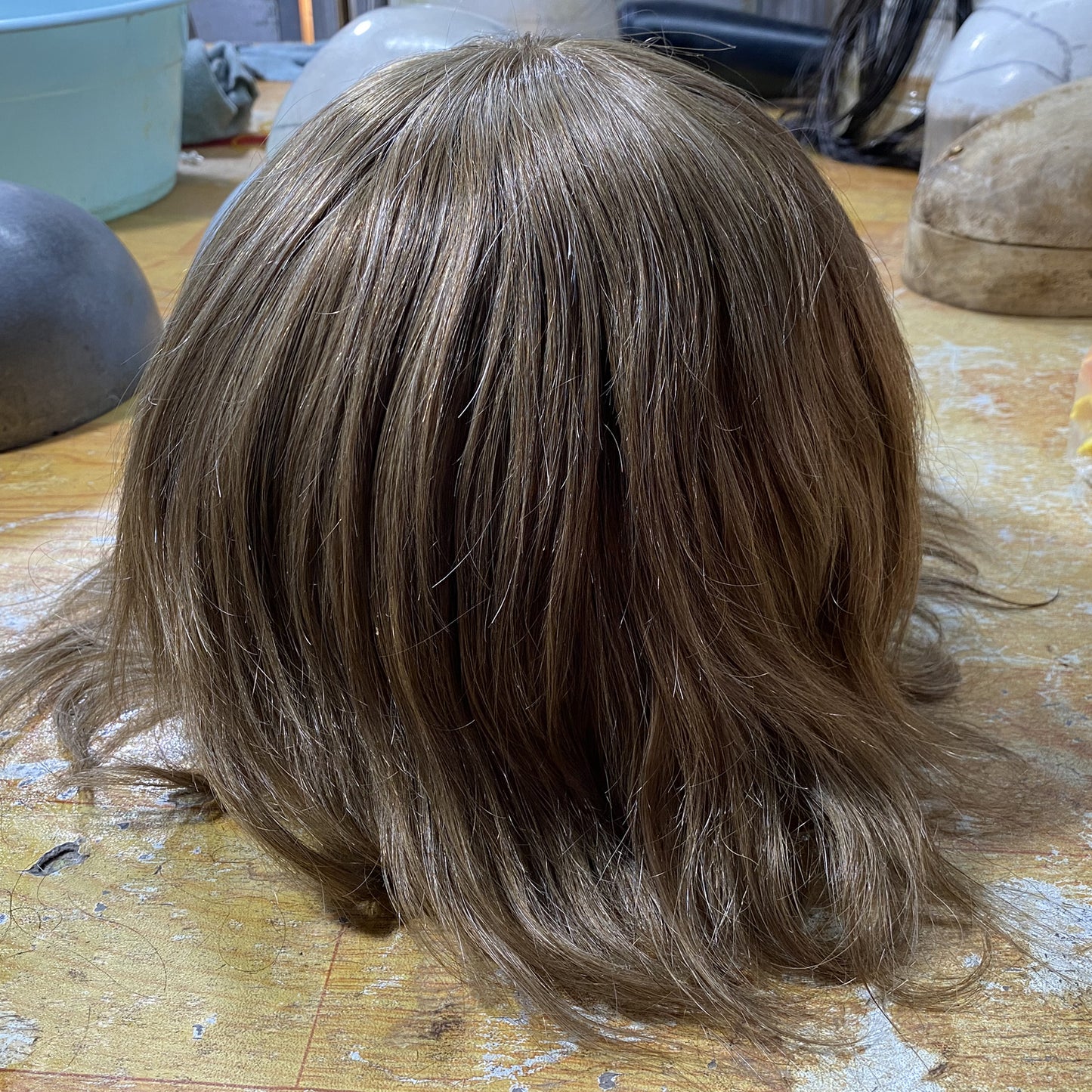 brown human hair system for men customized toupee French lace with PU