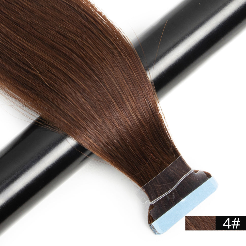 Tape In Human Hair Extensions 18" 20" 100% Real Remy Human Hair On Adhesives Tape PU Skin Weft Invisible 40pcs