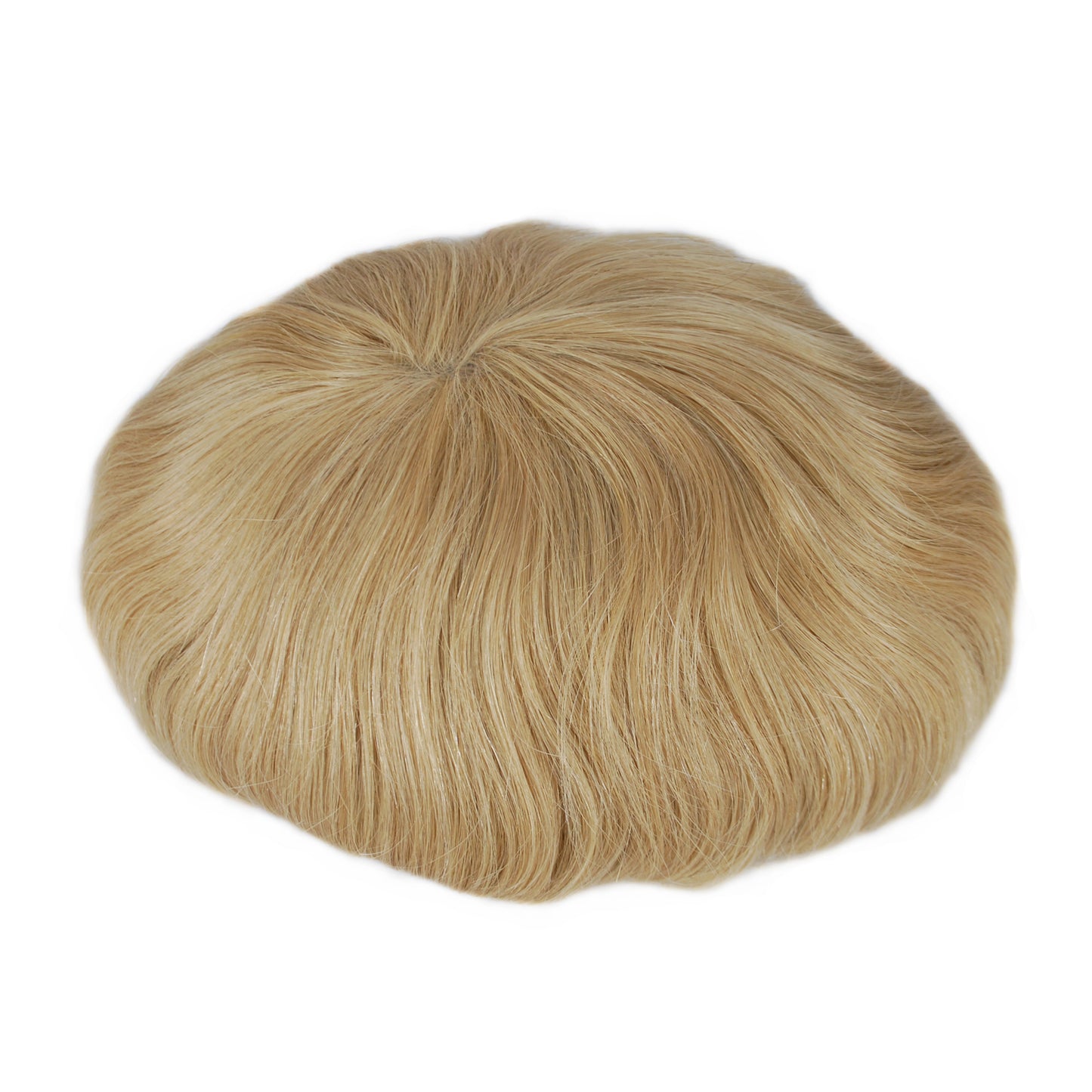 Blonde human hair system PU Injection 22# 10X7.5" hair prosthesis for men toupee wig
