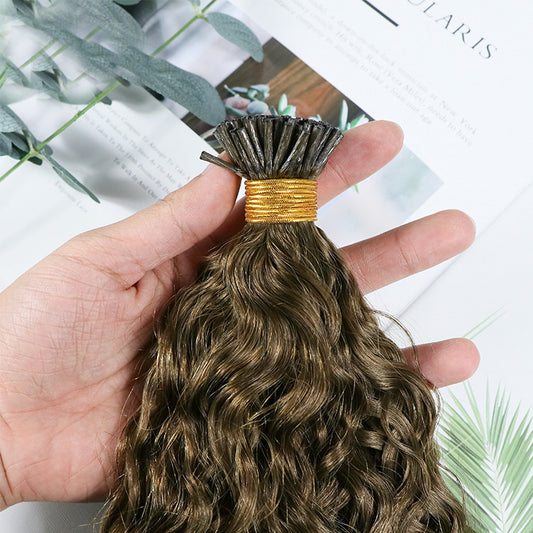 I Tip Human Hair Extensions Water Wave Brazilian Remy Fusion Pre Bonded Human Hair Natual Black Color 1g/Strand