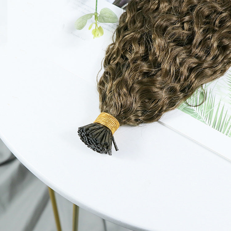 I Tip Human Hair Extensions Water Wave Brazilian Remy Fusion Pre Bonded Human Hair Natual Black Color 1g/Strand