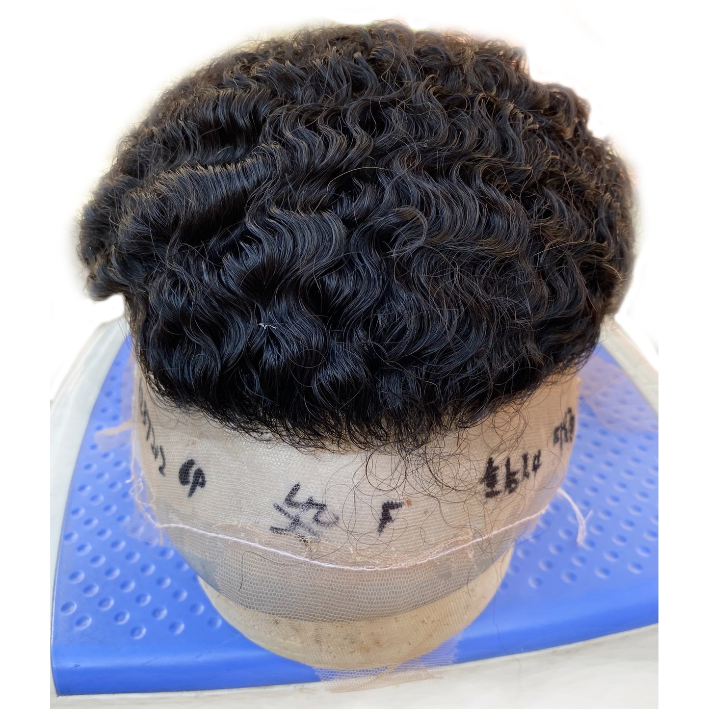 Customize toupee for men curly human hair system all french lace