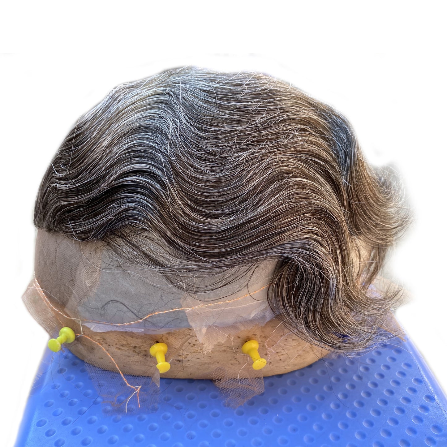 Customize toupee for men wave hair system with natural hairline