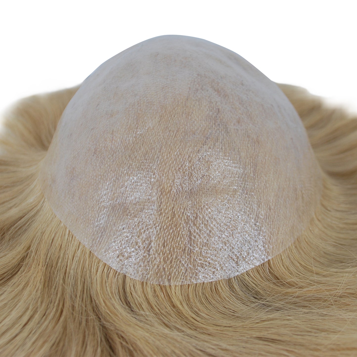Blonde human hair system PU Injection 22# 10X7.5" hair prosthesis for men toupee wig